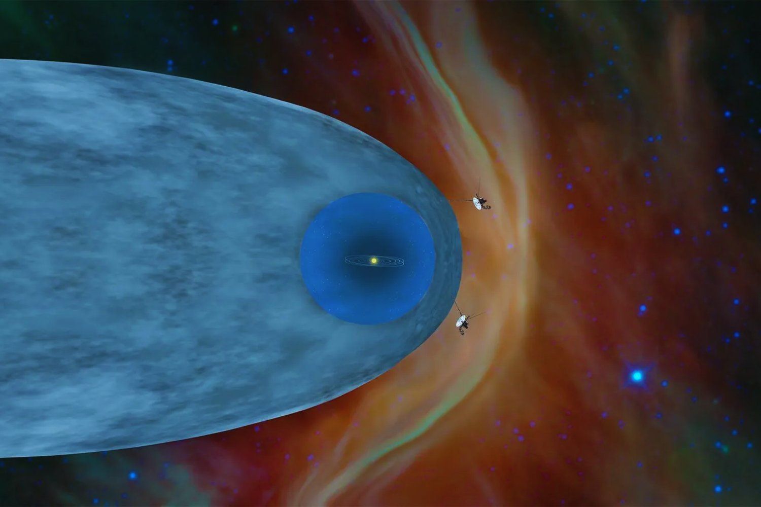 A sonda Voyager 1 chega ao ponto mais distante do espaço — e encontra um muro de fogo onde termina o Sol e começa o universo