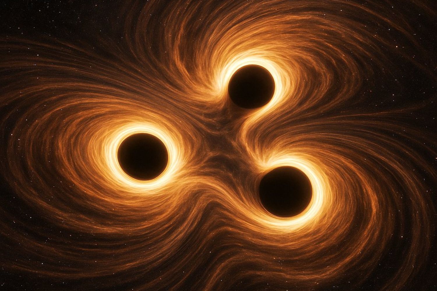 Três buracos negros ativos no mesmo sistema: a fusão cósmica que surpreendeu astrônomos