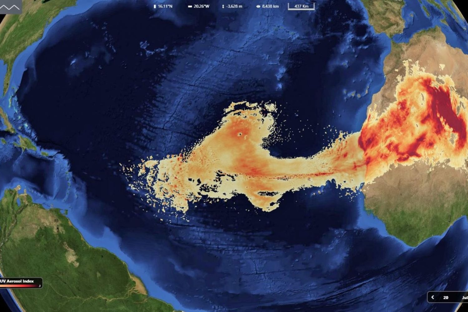 Uma nuvem vinda do Saara cruzou o oceano — e o efeito no Brasil chama atenção