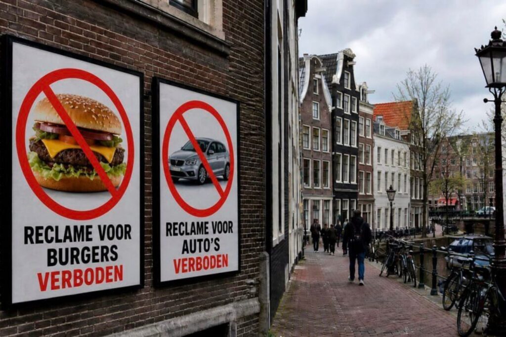 Amsterdã adota medida inédita contra publicidade de carne e combustíveis fósseis nas ruas