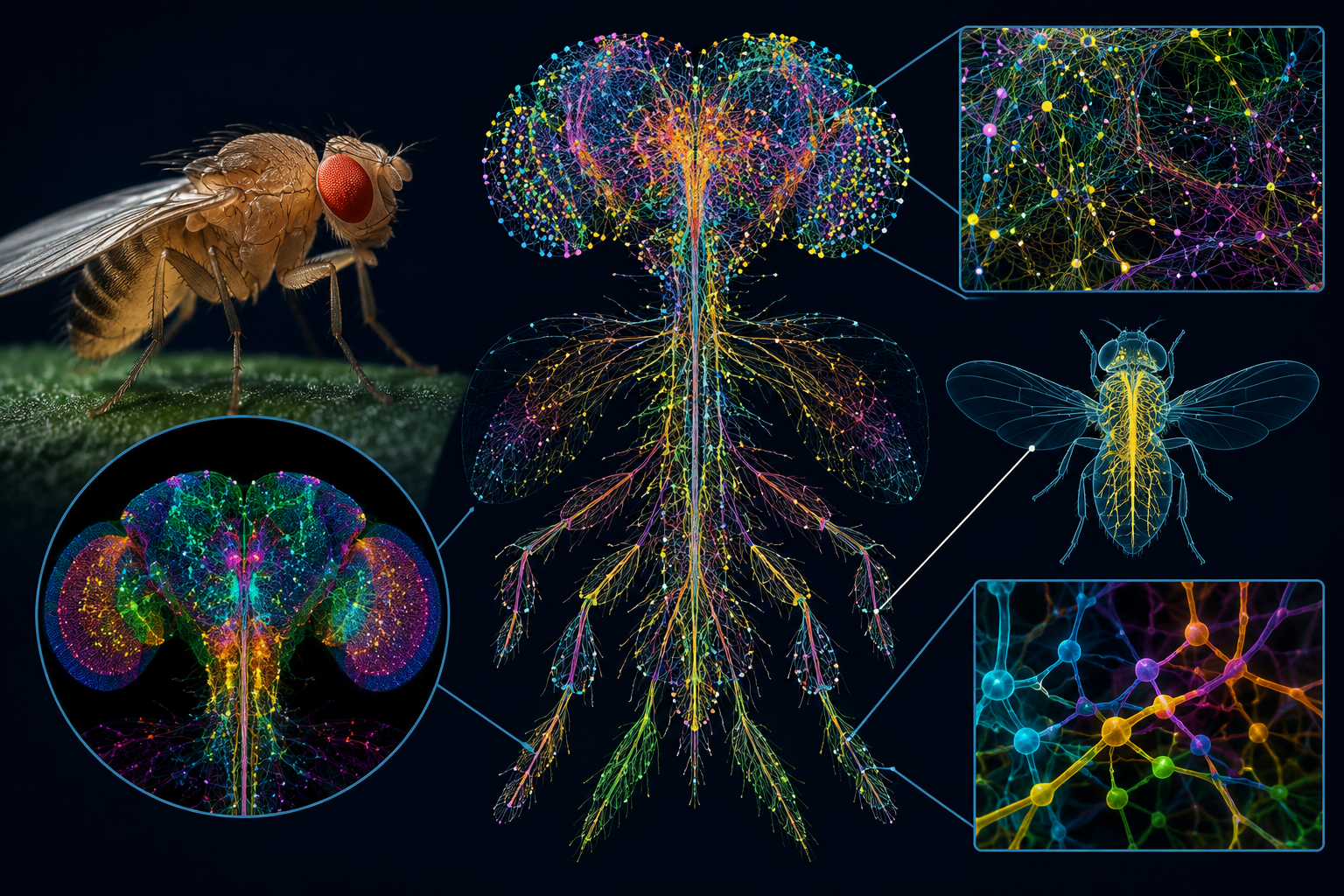 Cientistas mapearam todas as conexões neurais de uma mosca-da-fruta — e a descoberta desafia uma das ideias mais antigas sobre como o cérebro controla o corpo