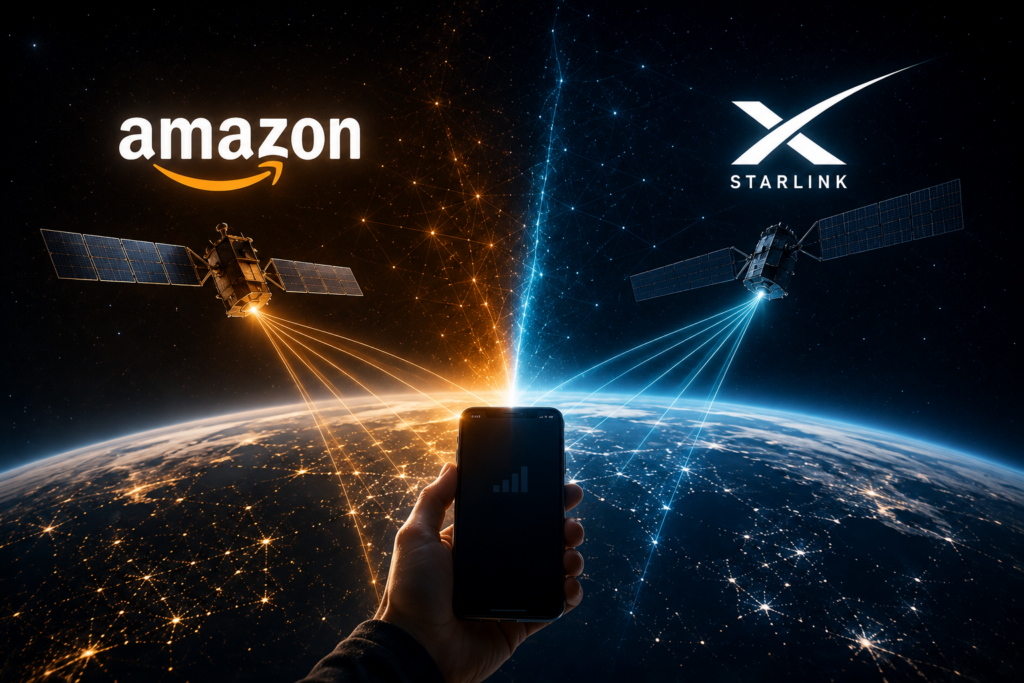 Amazon quer disputar a internet via satélite para celulares e prepara rival do Starlink