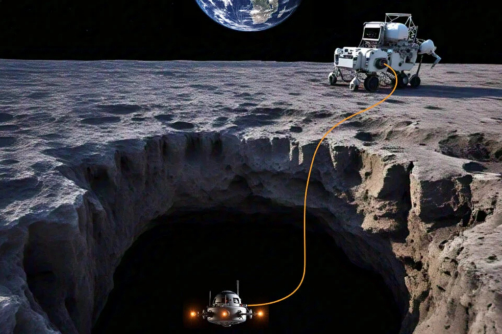 Nasa Financia Drone Movido A Laser Para Explorar Cavernas Gigantes Sob A Superfície Da Lua