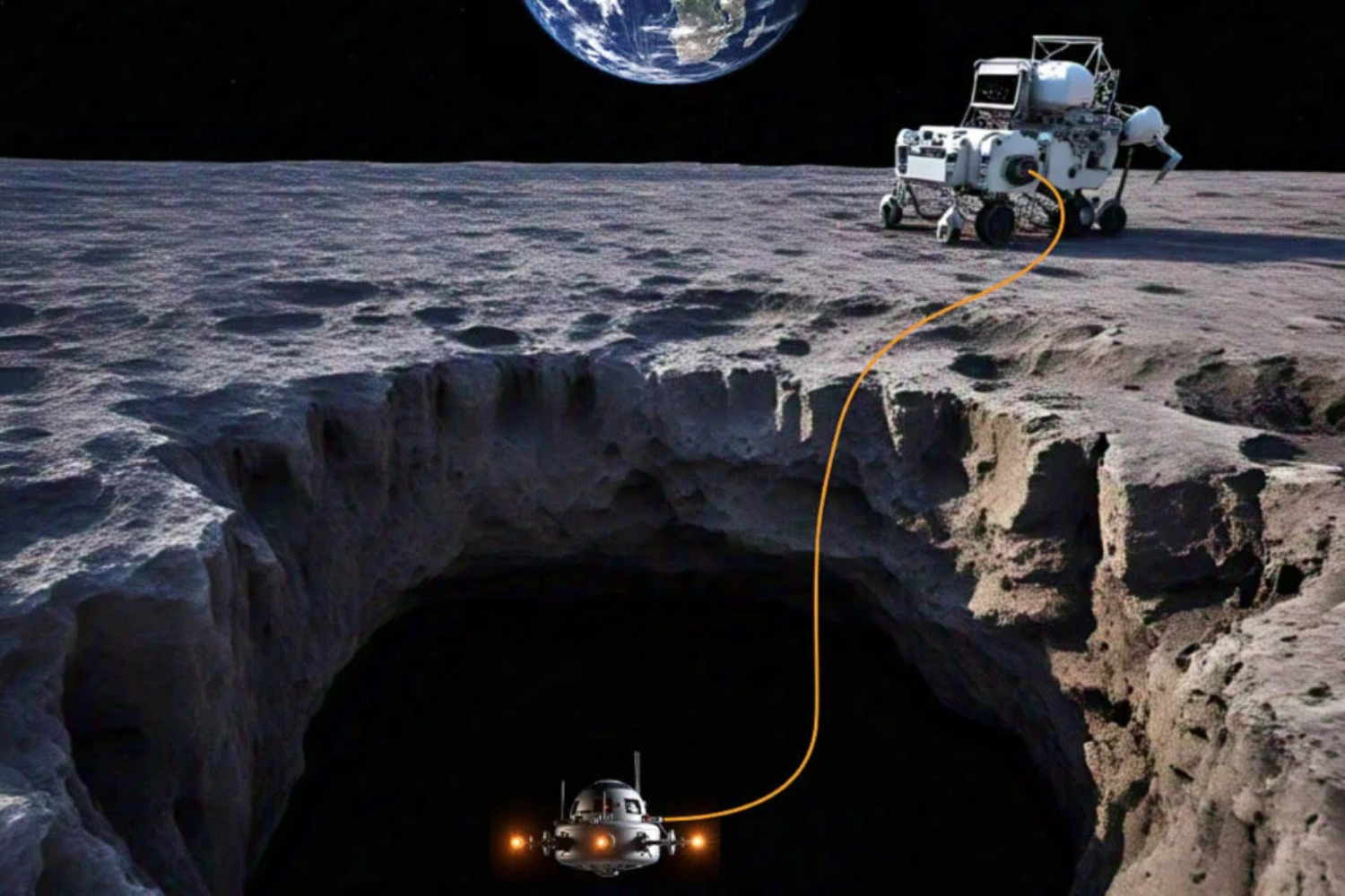 Nasa Financia Drone Movido A Laser Para Explorar Cavernas Gigantes Sob A Superfície Da Lua