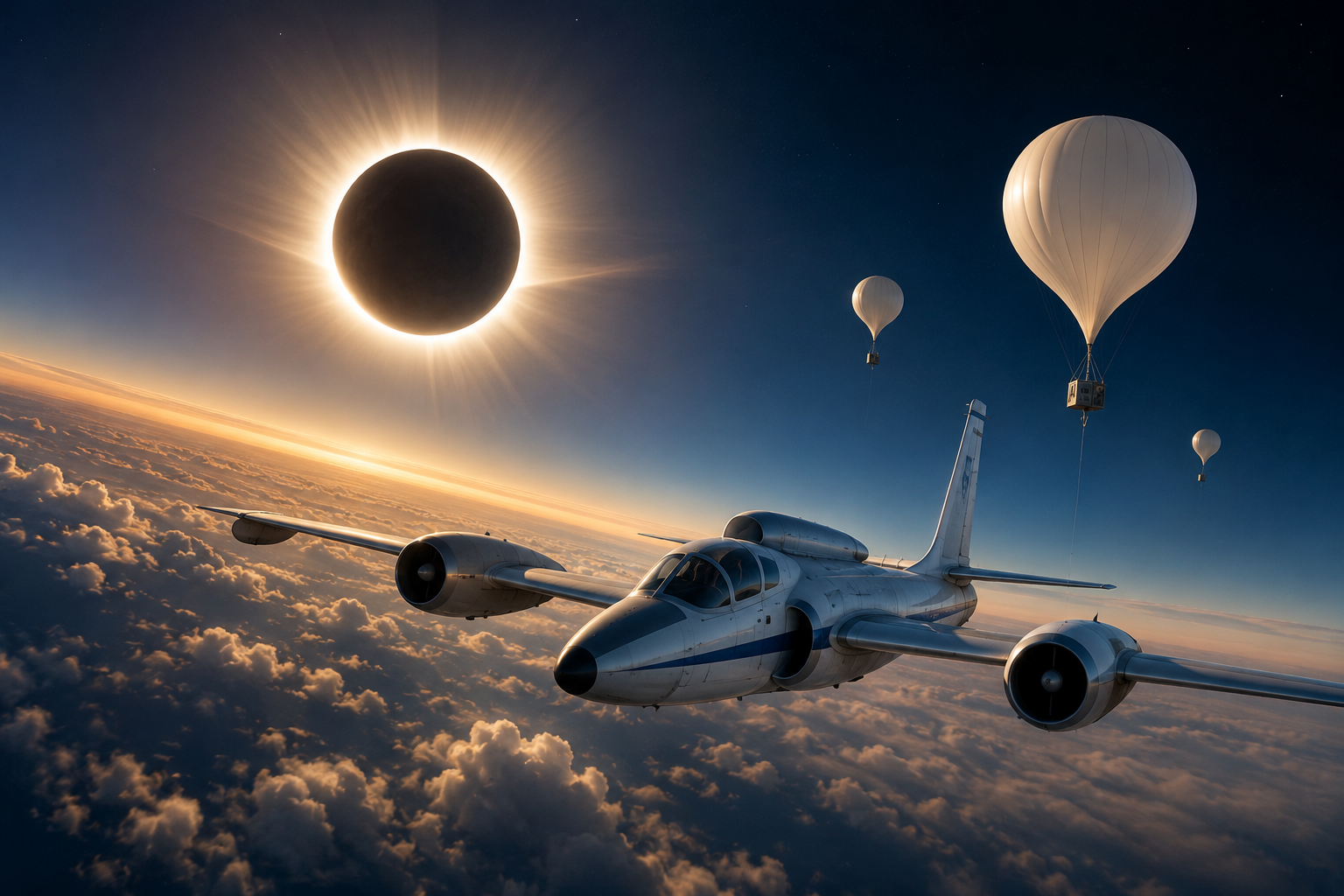 NASA vai perseguir o eclipse solar a 740 km/h para prolongar a totalidade e estudar o Sol