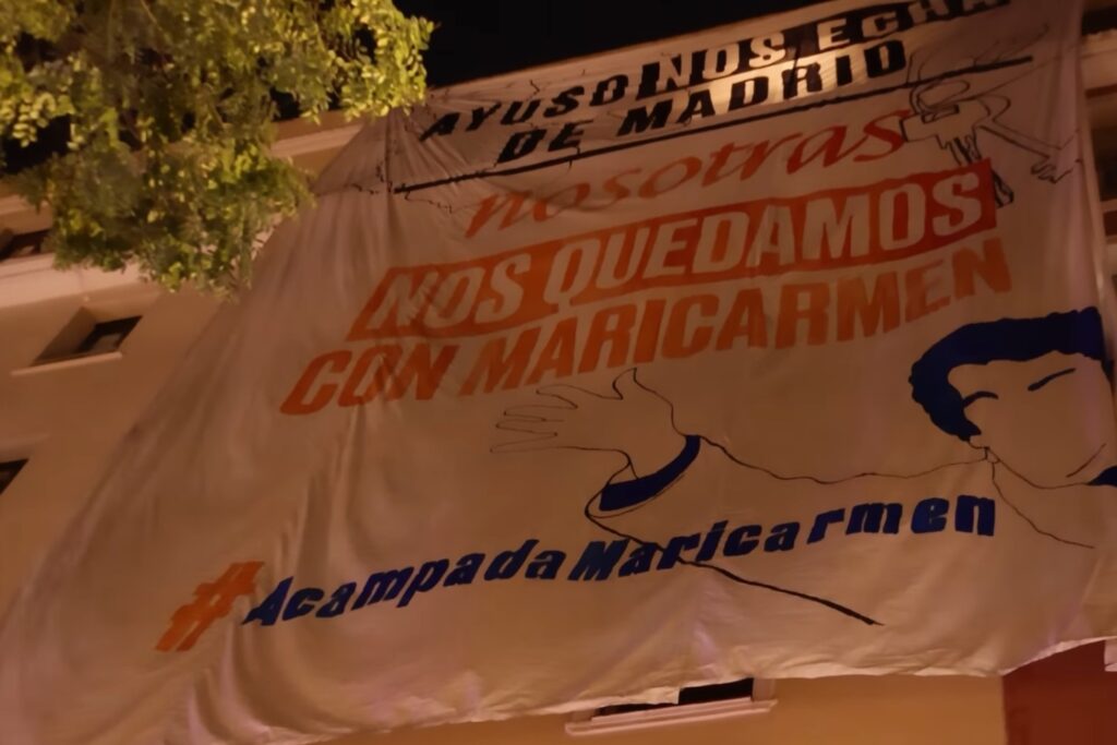 Centenas de pessoas acampam no centro de Madri contra os altos preços dos aluguéis e os despejos