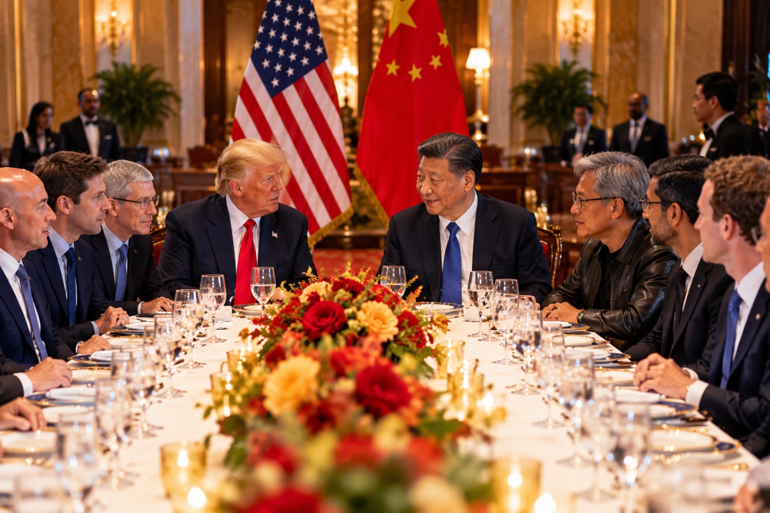 Trump reuniu Xi Jinping e os maiores nomes da tecnologia em uma noite marcada pelo que quase ninguém falou