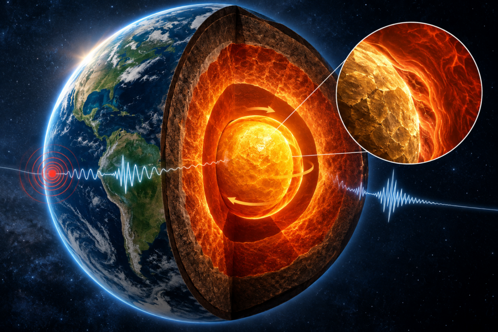 O núcleo da Terra não é tão rígido quanto imaginávamos — e cientistas descobriram que ele pode mudar de forma