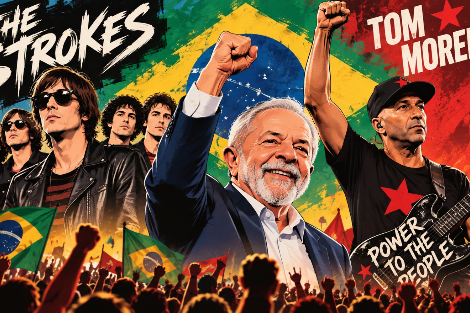 The Strokes e Tom Morello surpreendem ao declarar apoio a Lula nas eleições brasileiras