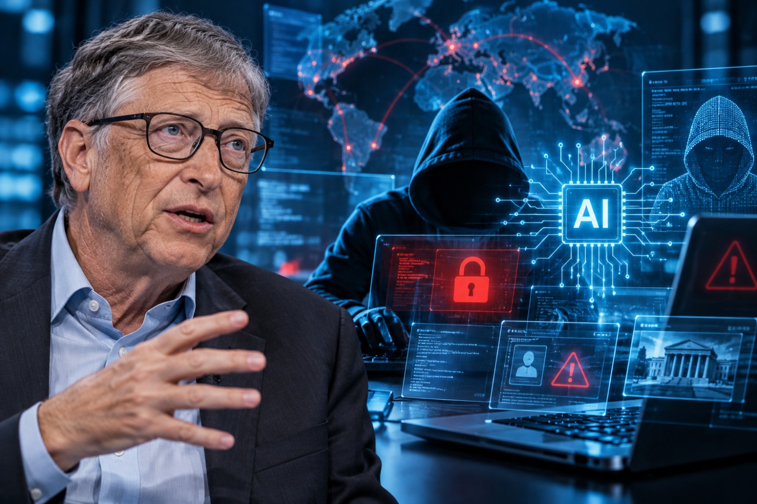 Bill Gates alerta para onda de ciberataques com inteligência artificial em 2027