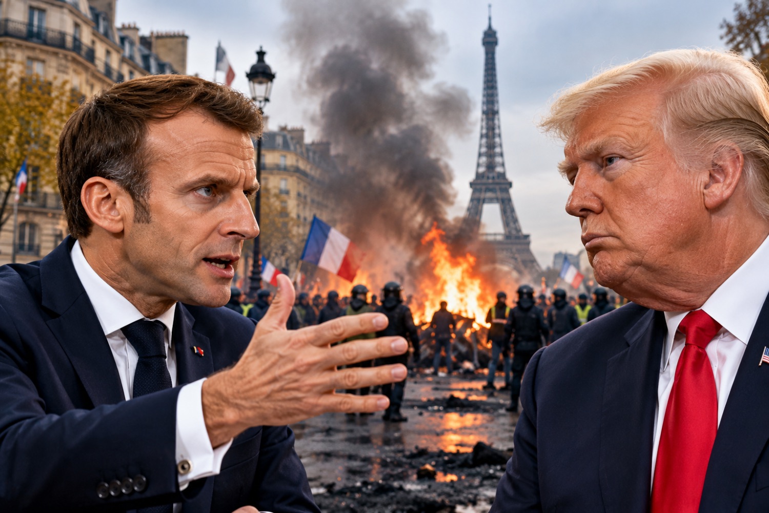 Macron perde a paciência com Trump e acusa líderes estrangeiros de espalhar mentiras sobre a França