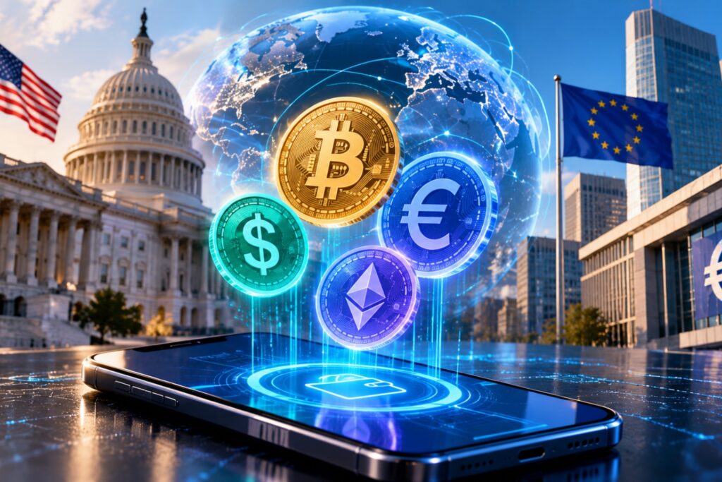 O dinheiro está mudando e uma disputa silenciosa pode definir quem controlará o futuro das moedas