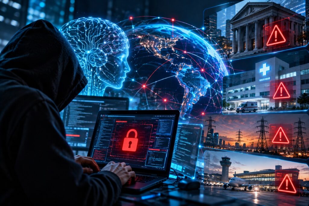 Cibercriminosos usam inteligência artificial para acelerar ataques e ameaçam até hospitais e serviços essenciais