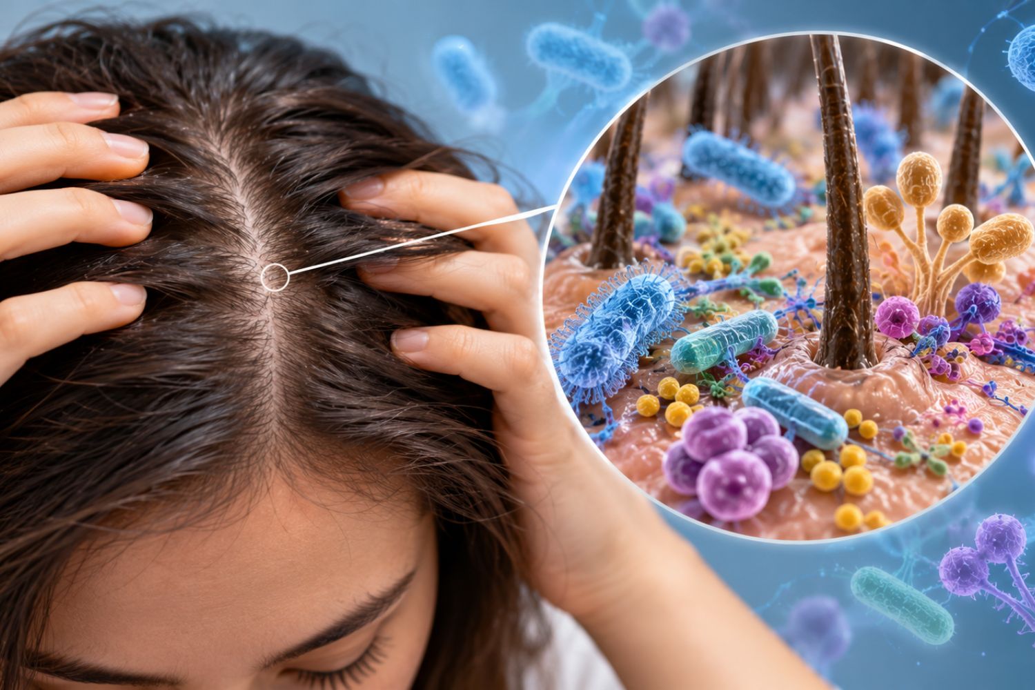 O segredo da queda de cabelo pode estar em microrganismos invisíveis que vivem na sua cabeça