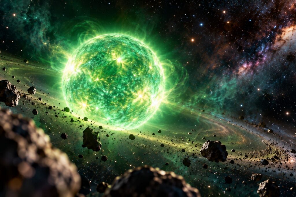 Parecia impossível: astrônomos descobrem estrela verde pela primeira vez