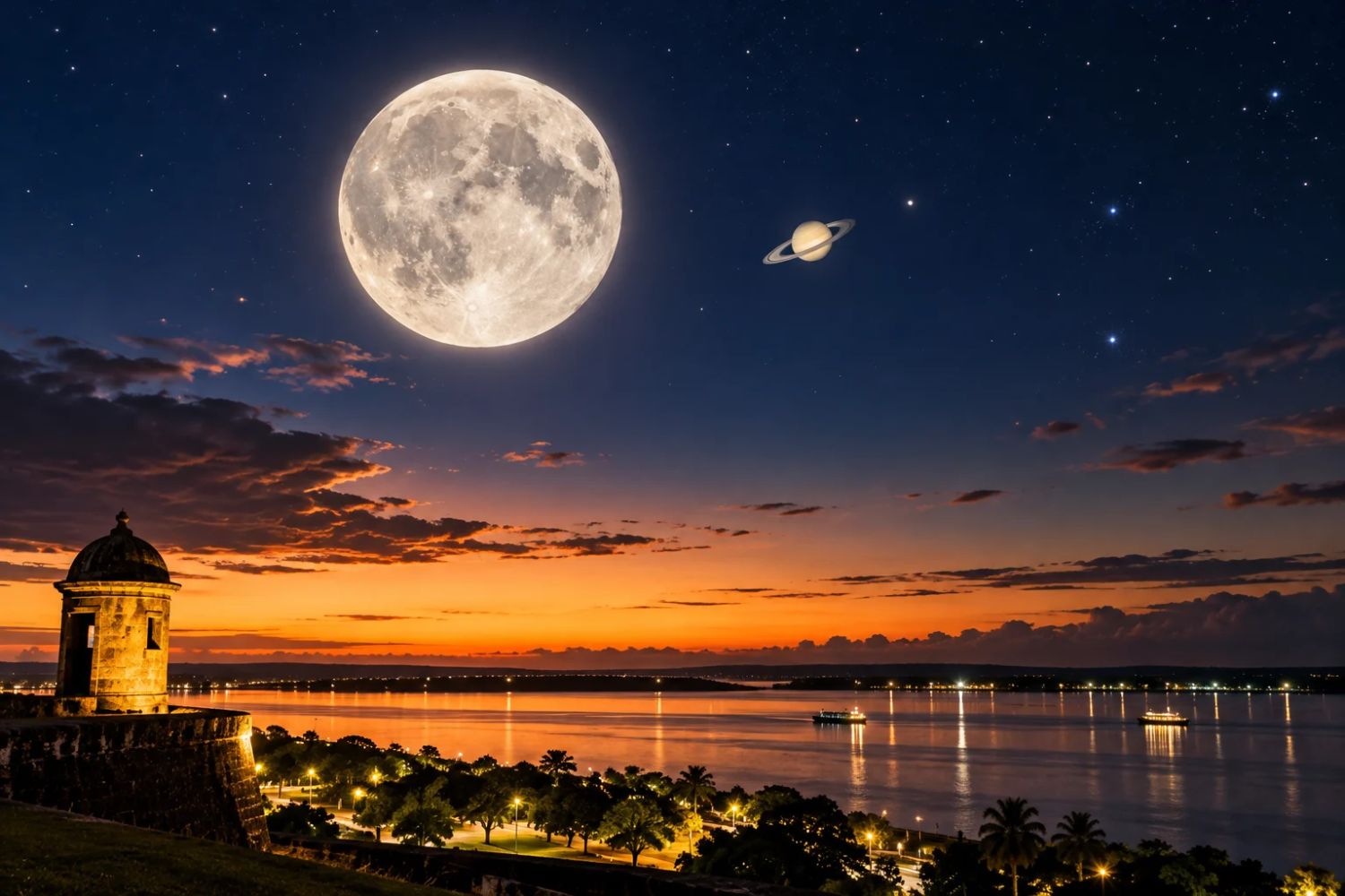 Lua e Saturno terão encontro especial no céu neste sábado: veja como observar o fenômeno