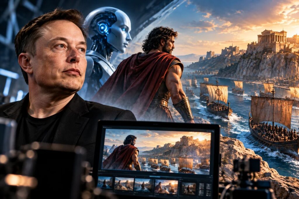 A inteligência artificial de Elon Musk tentou competir com Hollywood e virou alvo de críticas