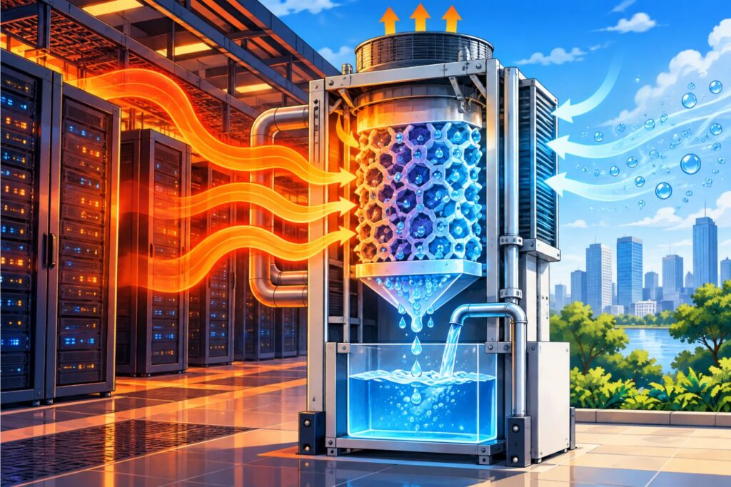 Cientistas criaram uma máquina que transforma o calor da inteligência artificial em água potável